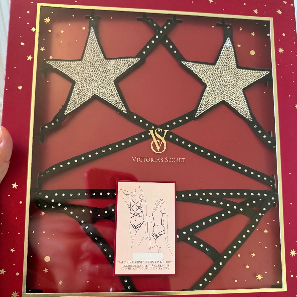 Victorias Secret VERY SEXY Starstruck Shine Strappy Crotchless Teddy